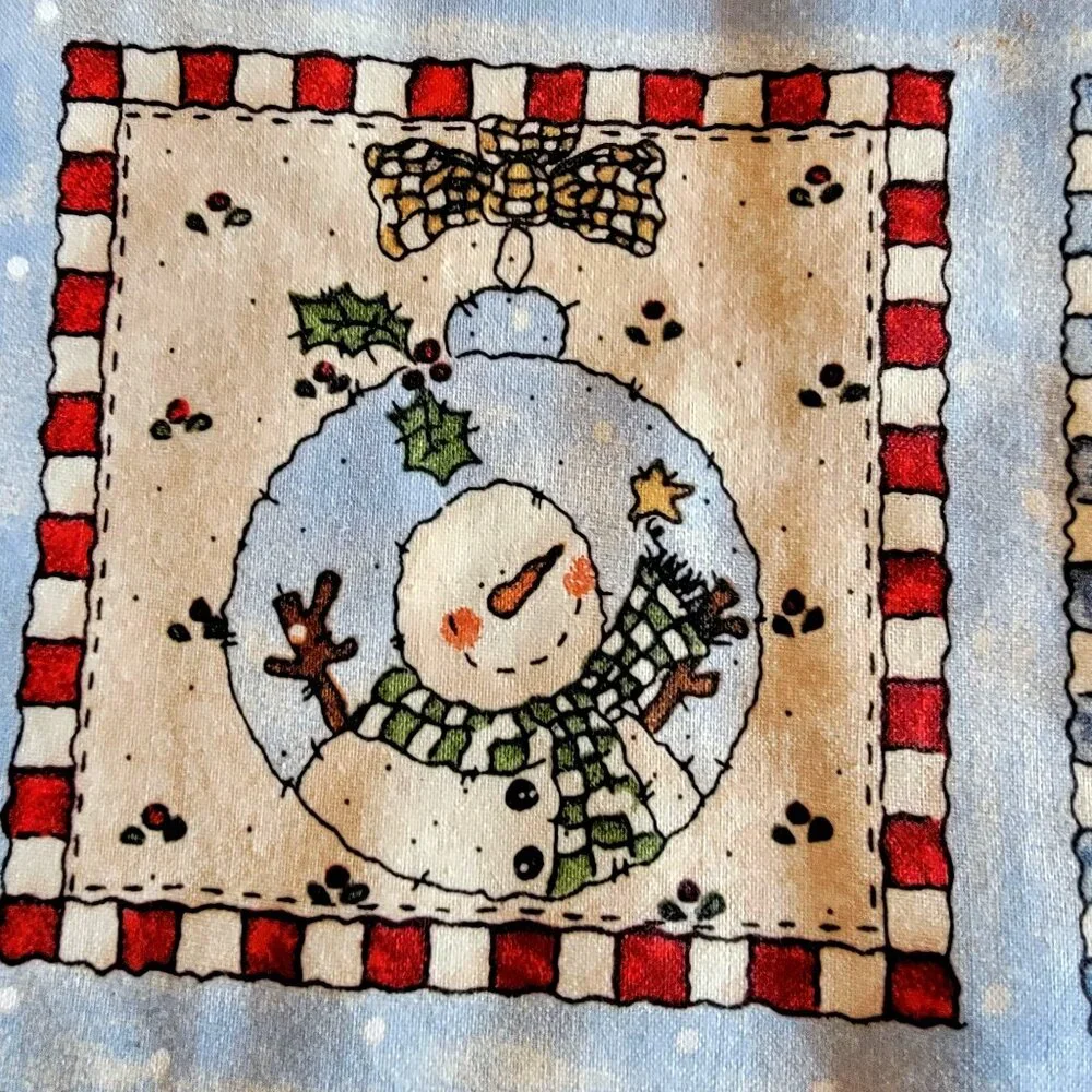 VTG 80s 90s Y2k Cottage core Snowman-Themed Quilted Placemats